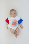 Load image into Gallery viewer, 4th of July Checker Smiley T-Shirt Romper