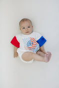 Load image into Gallery viewer, 4th of July Checker Smiley T-Shirt Romper