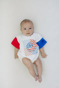 Load image into Gallery viewer, 4th of July Checker Smiley T-Shirt Romper