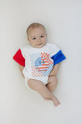 Load image into Gallery viewer, 4th of July Checker Smiley T-Shirt Romper