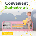 Load image into Gallery viewer, Crib Size Wooden Floor Bed Frame with Rails for Toddlers Age 1–3
