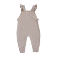 Load image into Gallery viewer, Taupe Ruffle Knit Overalls