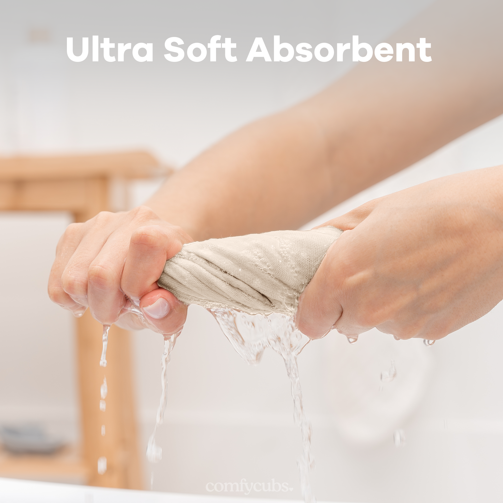 Muslin Washcloths in Sand