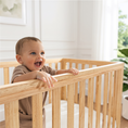 Load image into Gallery viewer, Baby Crib for 0 to 3 Years - Natural Wood