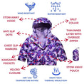 Load image into Gallery viewer, Car Seat Coat | The Road Coat Vegan - Purple Raptor
