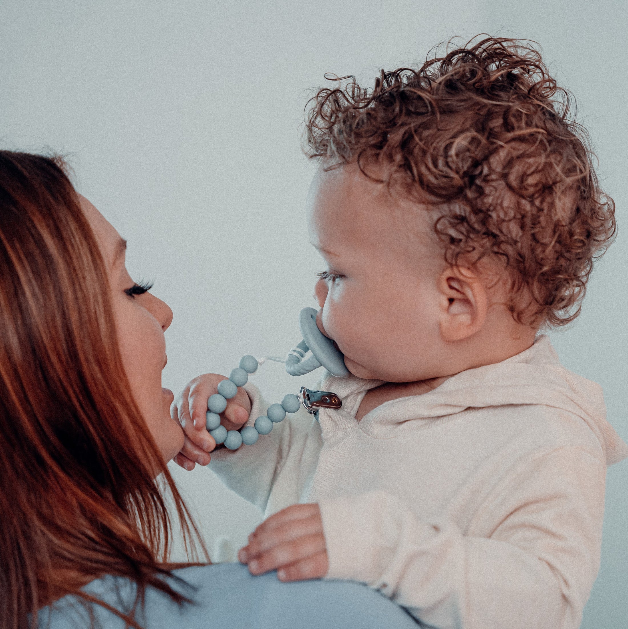 Pacifier Clips in Sky Blue, 2 Pack