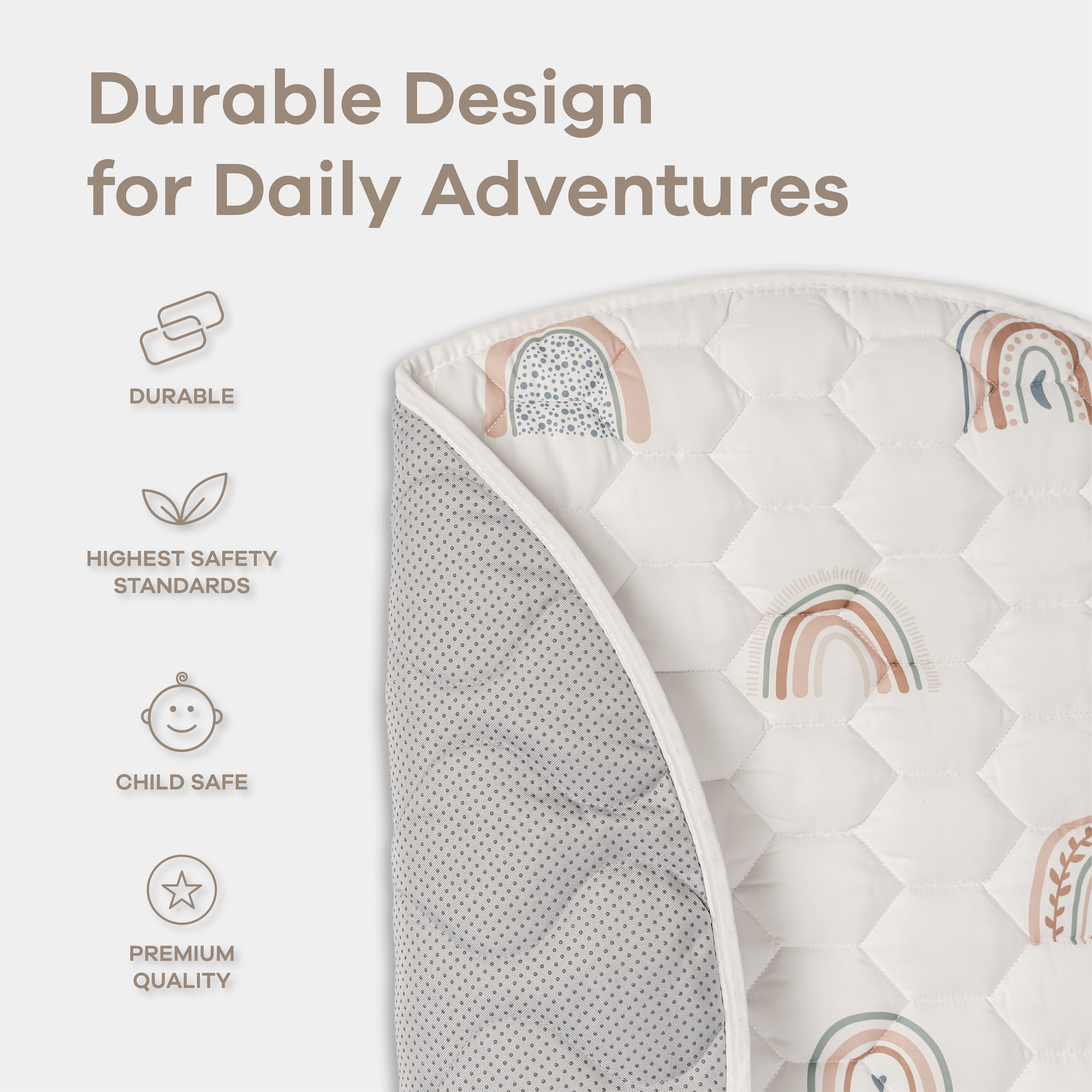 Play Mat with Non-Slip Bottom in Rainbow