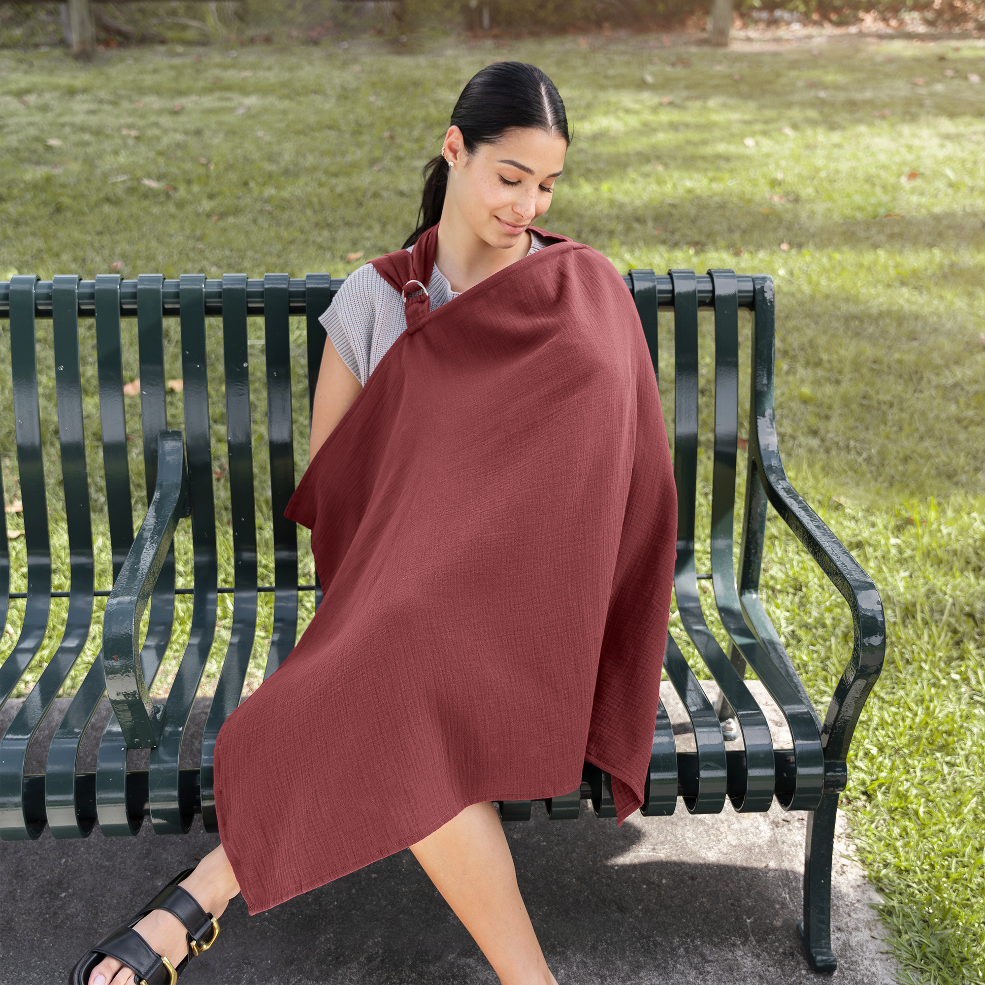 Muslin Nursing Cover, Pack of 1 in Wine