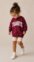 Load image into Gallery viewer, Thankful Varsity Kids Sweatshirt