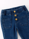Load image into Gallery viewer, Deep Blue Spray Dyeing Tight Bell-bottoms Denim Jeans Pants