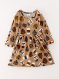Load image into Gallery viewer, Fall Thanksgiving Day Set Of 2 Pcs In One Package Girls Leopard Print Dress