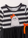 Load image into Gallery viewer, Fall Halloween Ghost Baby Girls Tutu Skirt Long Sleeve Stripe Dress