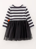 Load image into Gallery viewer, Fall Halloween Ghost Baby Girls Tutu Skirt Long Sleeve Stripe Dress