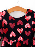 Load image into Gallery viewer, Girls Valentine's Day Black Dress With Leopard Heart Print