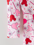 Load image into Gallery viewer, Valentine Dress for Girls – Pink Dress with Daisy & Lollipop Print