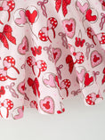 Load image into Gallery viewer, Toddler Girls Valentine Party Dress – Red Bow Heart Print Outfit