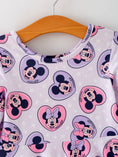 Load image into Gallery viewer, Toddler Girls Character Print Purple Heart Dress