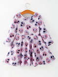 Load image into Gallery viewer, Toddler Girls Character Print Purple Heart Dress