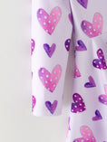 Load image into Gallery viewer, Girls Valentine's Day Cute Purple Heart Polka Dot Dress
