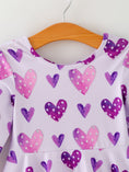 Load image into Gallery viewer, Girls Valentine's Day Cute Purple Heart Polka Dot Dress