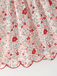 Load image into Gallery viewer, Christmas Red Floral Girls Dress Candy Cane Bow Embroidery Dress