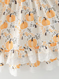 Load image into Gallery viewer, Fall Orange Girls Pumpkin Patch Pockets Dress Lace Trim