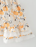 Load image into Gallery viewer, Fall Orange Girls Pumpkin Patch Pockets Dress Lace Trim