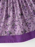Load image into Gallery viewer, Purple Floral Girls Dress Bow Petal Collar Ruffle Hem Dress