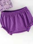 Load image into Gallery viewer, Floral Girls Outfit Set Purple Puff Sleeve Top Bloomers Set