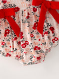Load image into Gallery viewer, Fall Floral Baby Girl Romper Ruffle Bow Long Sleeve