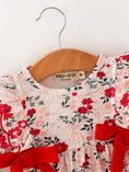 Load image into Gallery viewer, Fall Floral Baby Girl Romper Ruffle Bow Long Sleeve