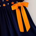Load image into Gallery viewer, Girls Fall Pumpkin Embroidery Smocked Dress