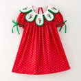 Load image into Gallery viewer, Girls Christmas Embroidery Petal Collar Dress