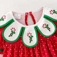 Load image into Gallery viewer, Girls Christmas Embroidery Petal Collar Dress