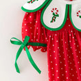 Load image into Gallery viewer, Girls Christmas Embroidery Petal Collar Dress