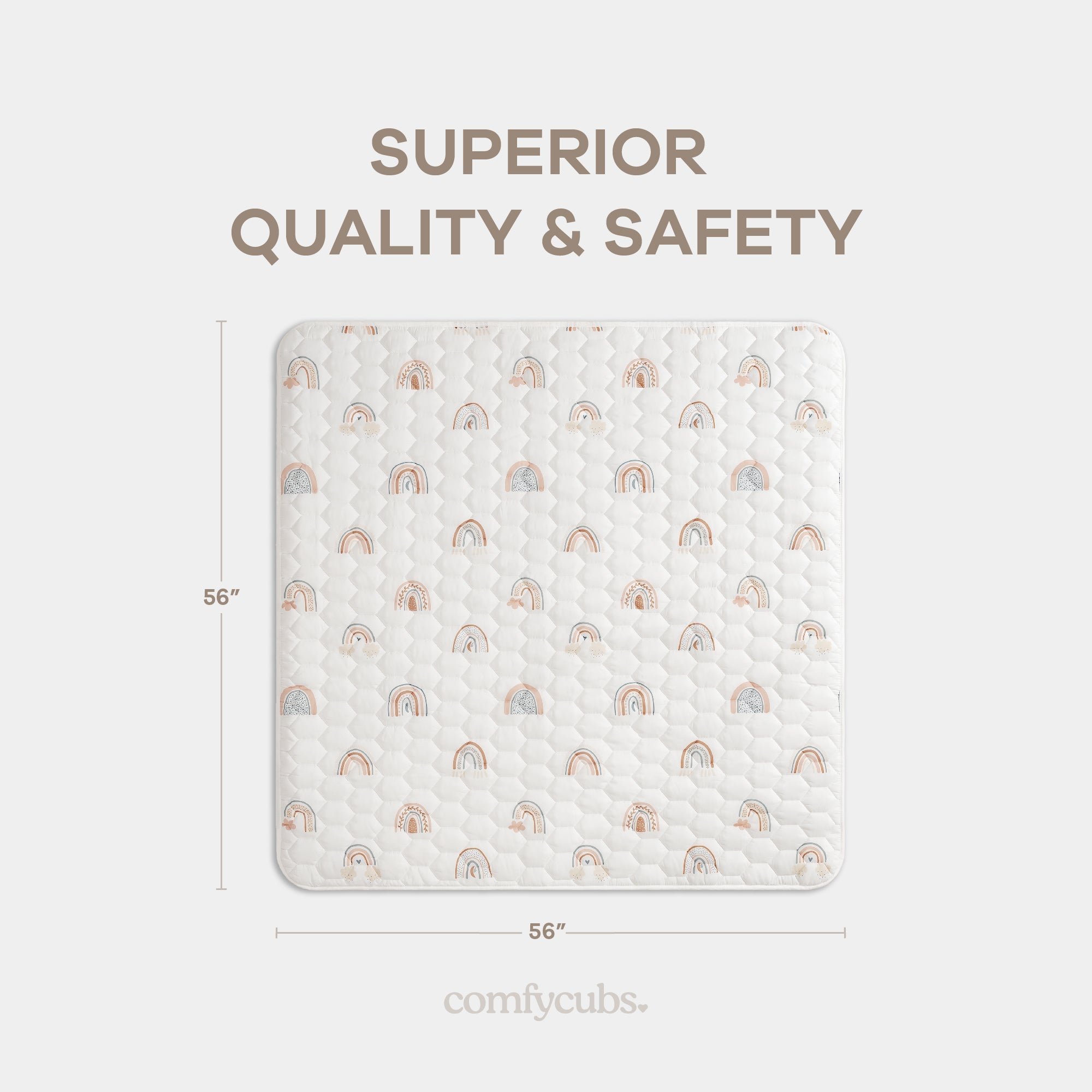 Play Mat with Non-Slip Bottom in Rainbow