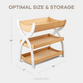 Load image into Gallery viewer, Baby Changing Table by Comfy Cubs - Natural Wood With White Legs