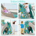 Load image into Gallery viewer, 4-in-1 Kids Climber Slide Play Set with Basketball Hoop-Green