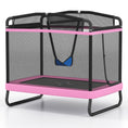 Load image into Gallery viewer, 6 FT Kids Trampoline with Swing and Horizontal Bar Small Rectangle Trampoline