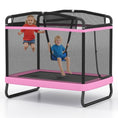Load image into Gallery viewer, 6 FT Kids Trampoline with Swing and Horizontal Bar Small Rectangle Trampoline