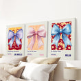 Load image into Gallery viewer, Girly Bow Wall Art Trio. Preppy Pastel Fashion Quotes Posters