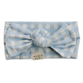Load image into Gallery viewer, Blue Gingham Bamboo Head Wrap
