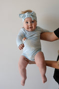 Load image into Gallery viewer, Long Sleeve Bamboo Snapsuit | Blue Bows