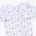 Load image into Gallery viewer, Anna Floral Stripe - 2 Way Ruffle Sleeve Zipper Footie