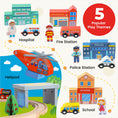 Load image into Gallery viewer, Tiny Land® 110-Piece Wooden Train Set with Folding Storage Box