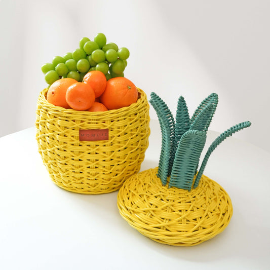 Pineapple Storage Basket Small - Yellow