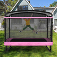 Load image into Gallery viewer, 6 FT Kids Trampoline with Swing and Horizontal Bar Small Rectangle Trampoline