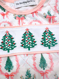 Load image into Gallery viewer, Pink Christmas Tree Embroidery Romper
