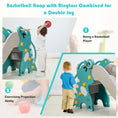 Load image into Gallery viewer, 4-in-1 Kids Climber Slide Play Set with Basketball Hoop-Green