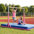 Load image into Gallery viewer, 8 FT Double Horizontal Bars with 13-Level Adjustable Heights and 6-Level Adjustable Width-Pink